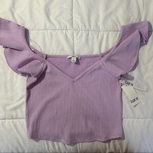 Zara Lilac Off-Shoulder Top